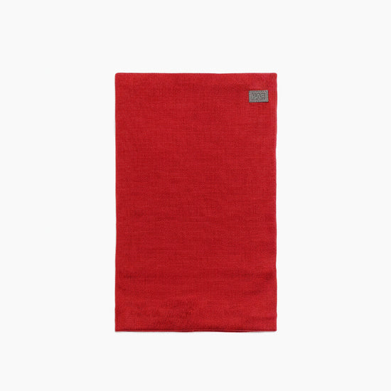 Merino Drifter Halsschlauch von HAE in Rot Meliert – Neckwarmer aus 100% Merinowolle mit HAE-Label, Produktfoto